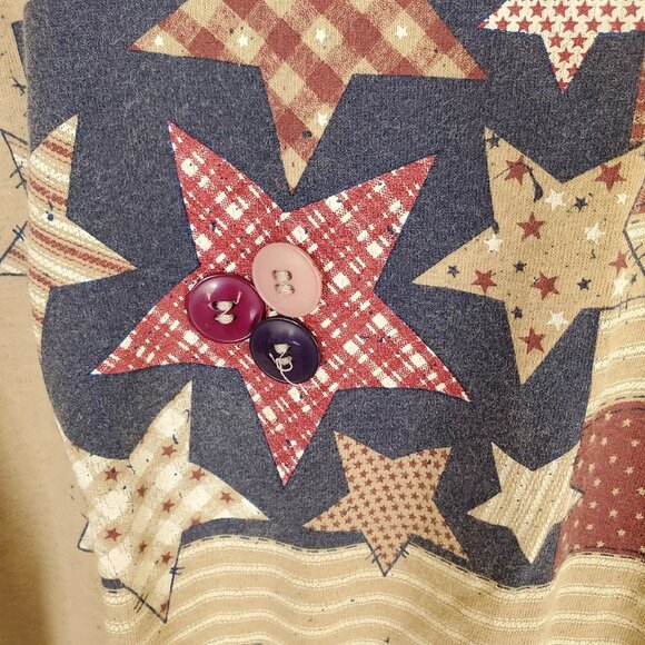 Vintage 1994 T-Shirt XL Single Stitch Flag Stars 3 Buttons Made USA 100% Cotton - Picture 4 of 8